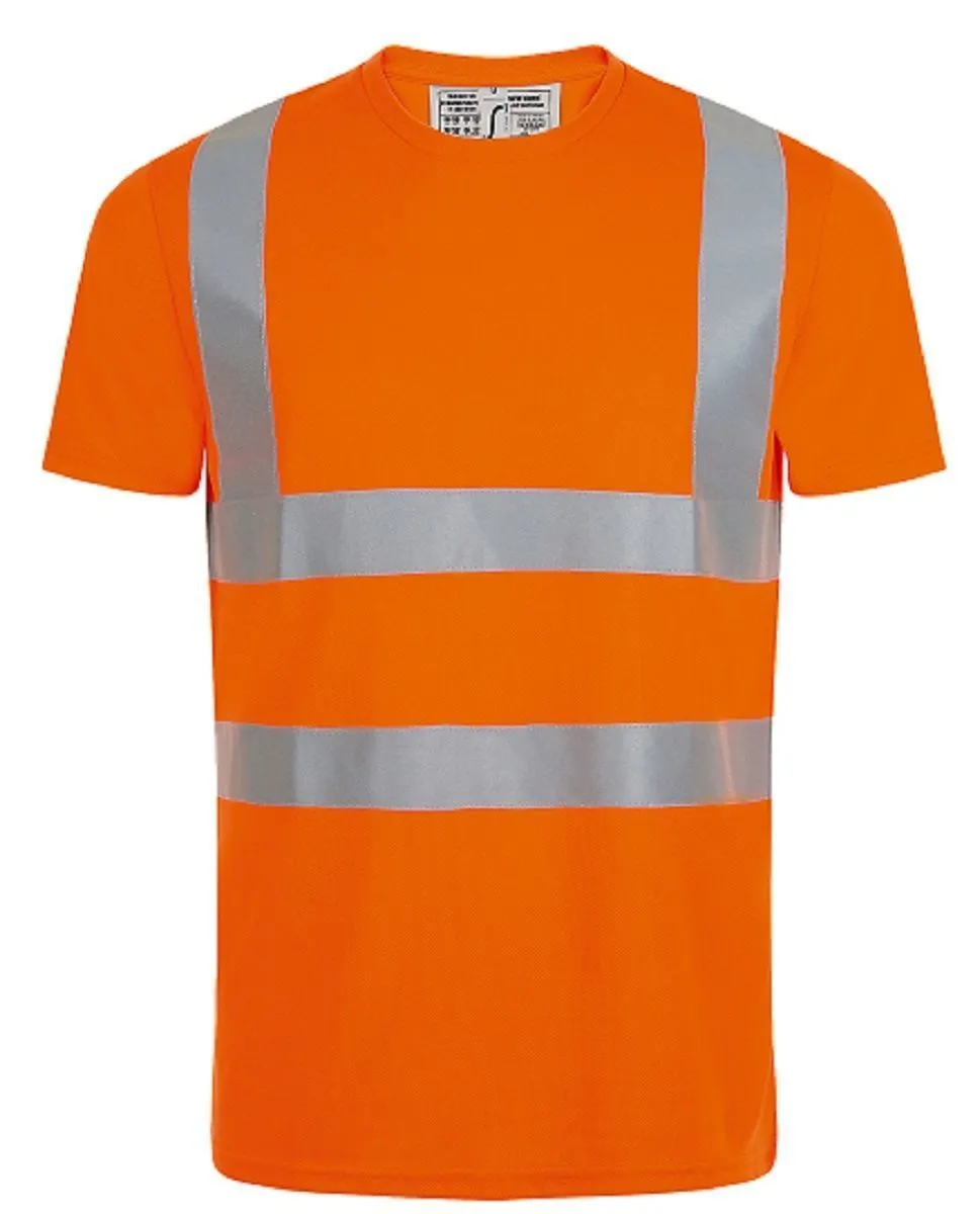 T-shirt bandes haute visibilité - 01721 - orange fluo 