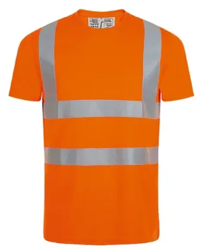 T-shirt bandes haute visibilité - 01721 - orange fluo 