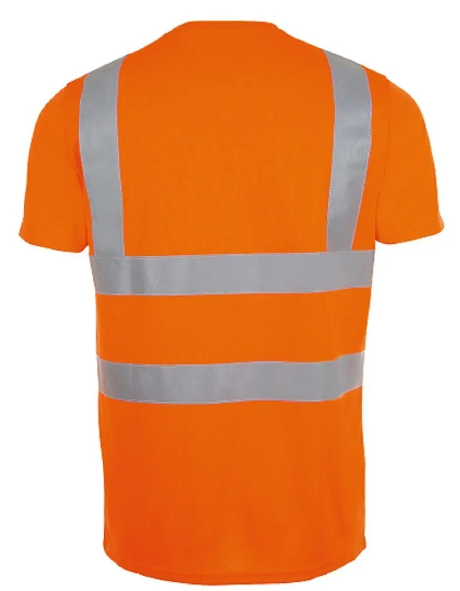 T-shirt bandes haute visibilité - 01721 - orange fluo 