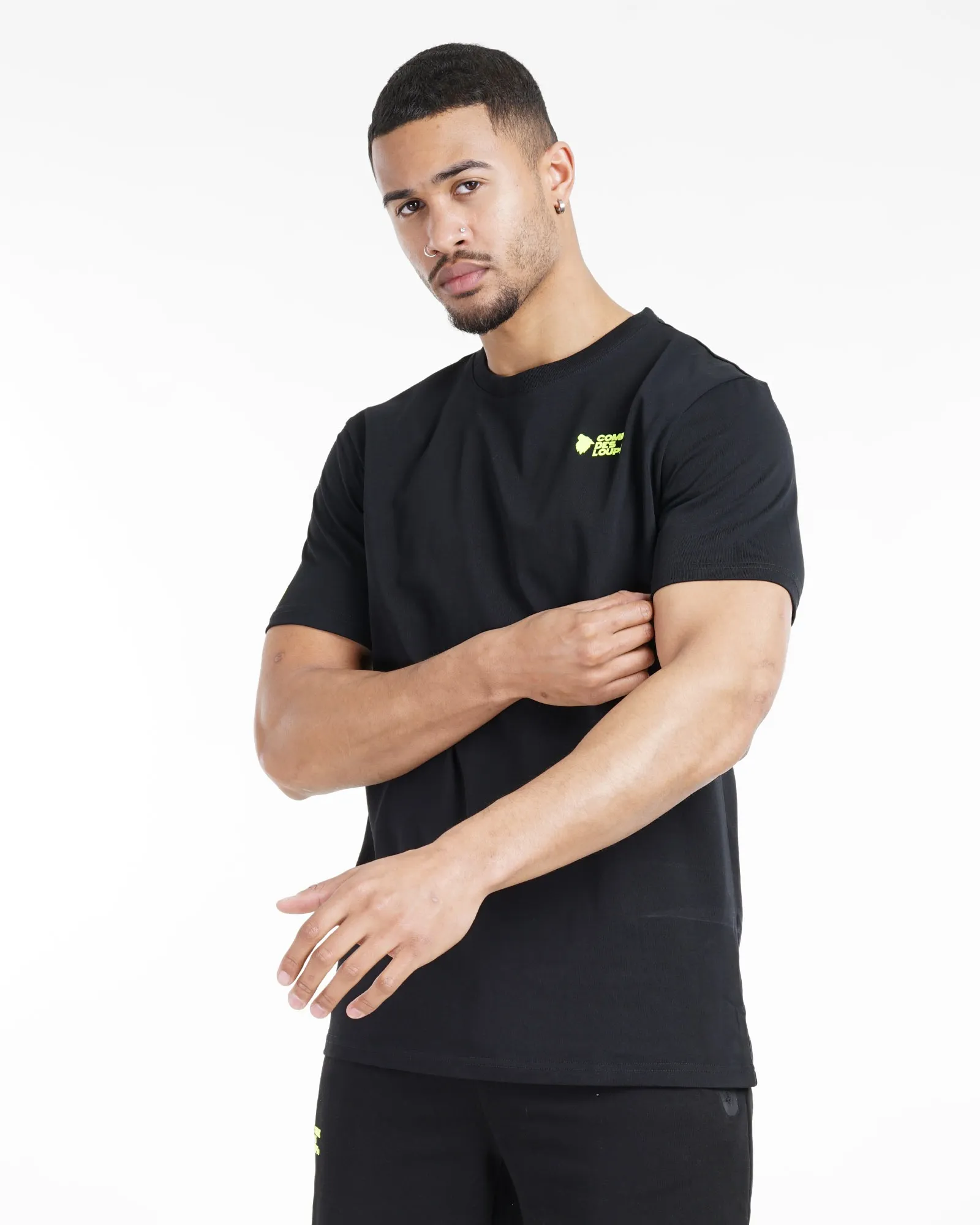 T-shirt comme des loups NOIR/VERT FLUO