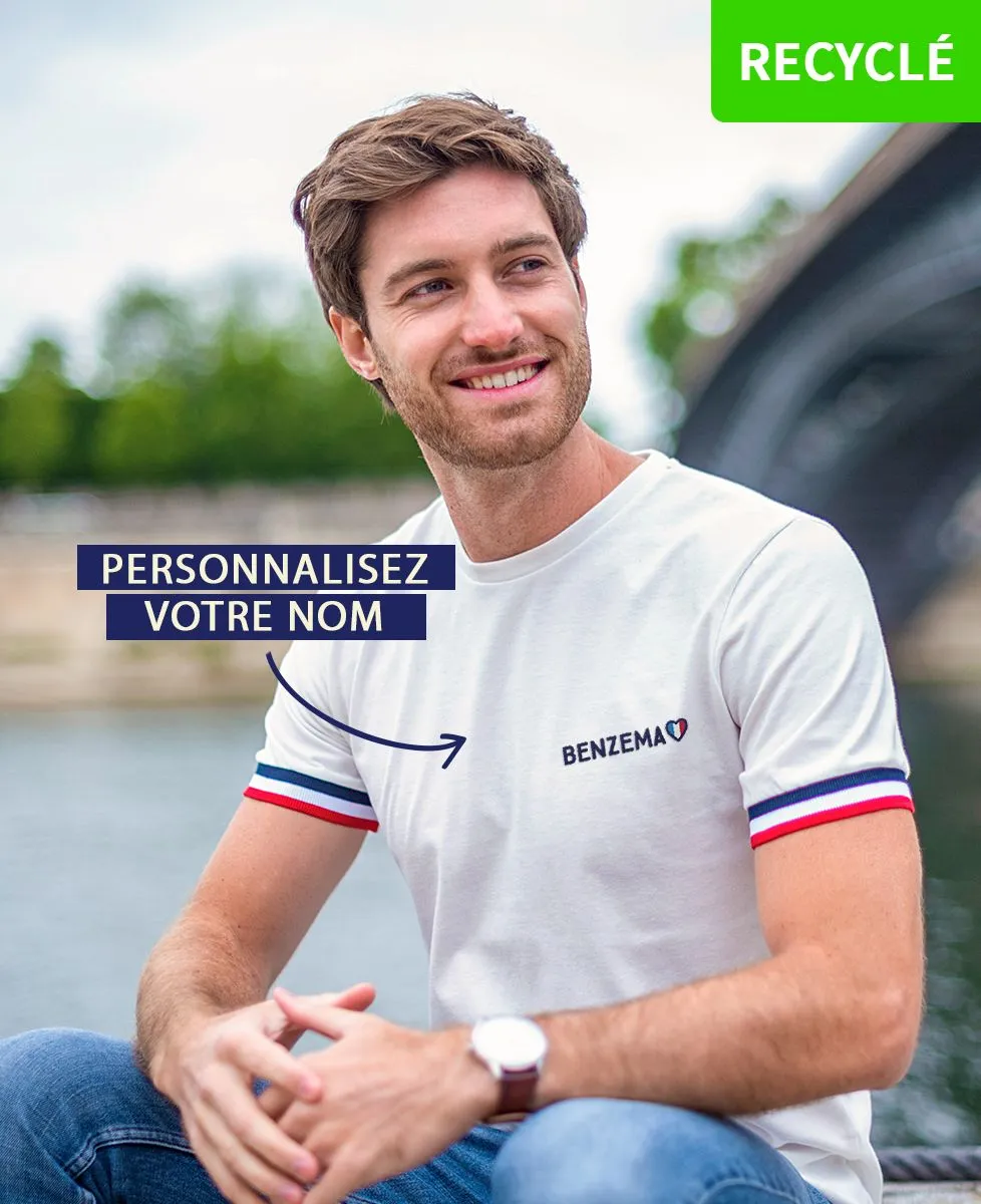 T-Shirt homme Supporter France brodé personnalisé