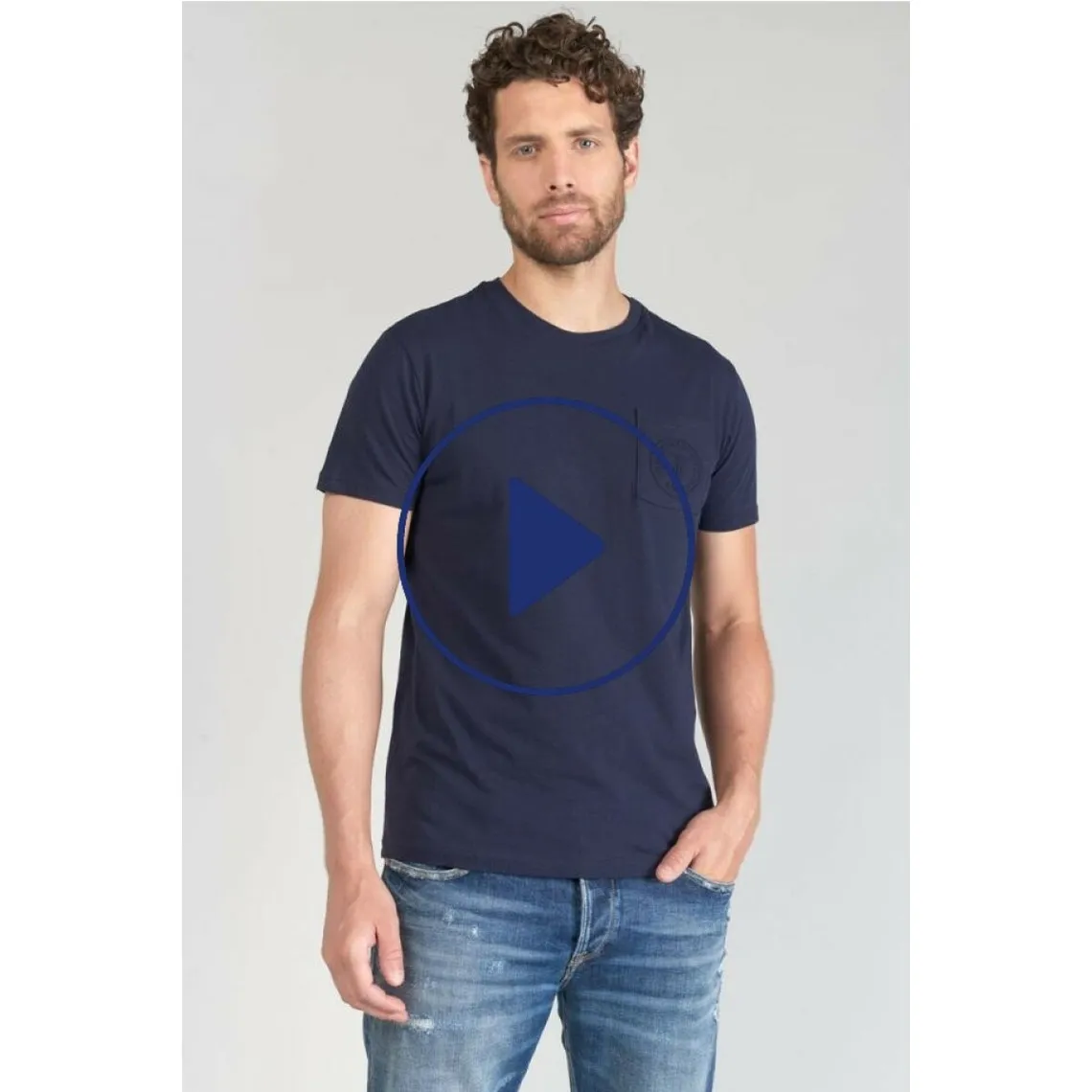 T-shirt Paia bleu nuit en coton Le Temps des Cerises - T-shirt / Polo Homme sur MenCorner