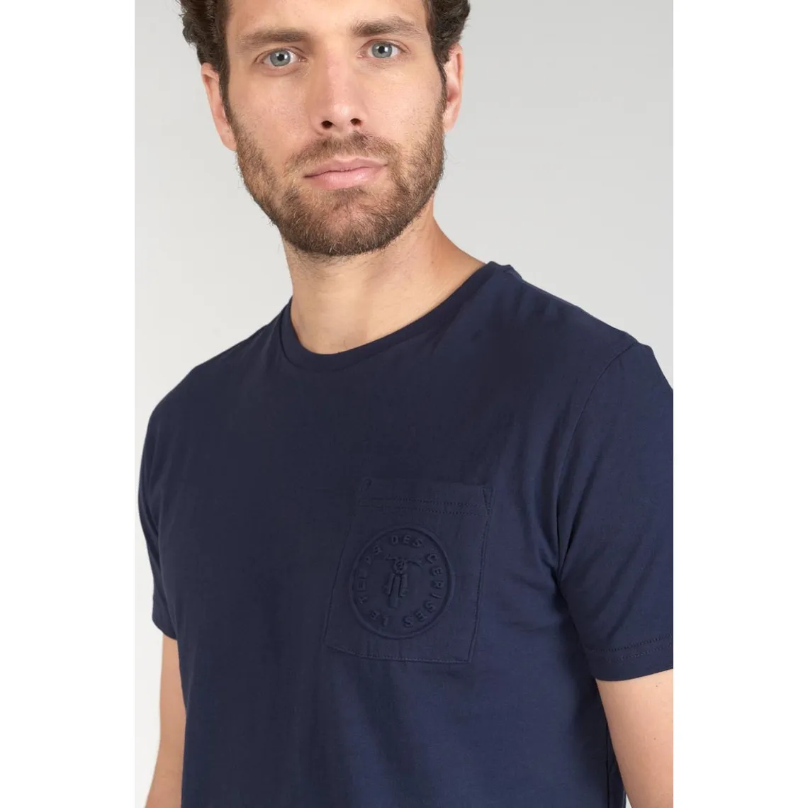 T-shirt Paia bleu nuit en coton Le Temps des Cerises - T-shirt / Polo Homme sur MenCorner