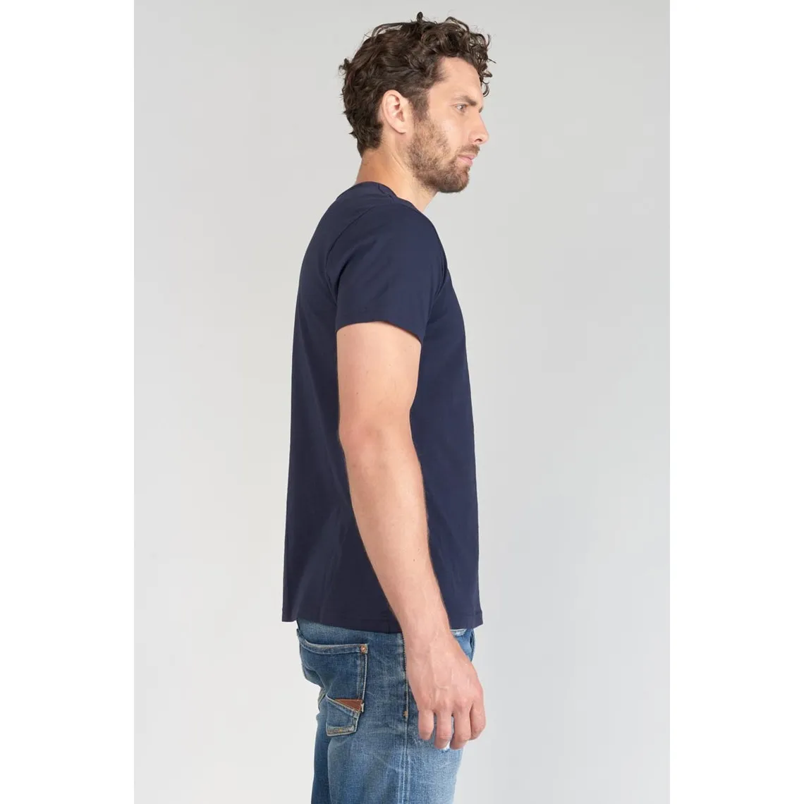 T-shirt Paia bleu nuit en coton Le Temps des Cerises - T-shirt / Polo Homme sur MenCorner