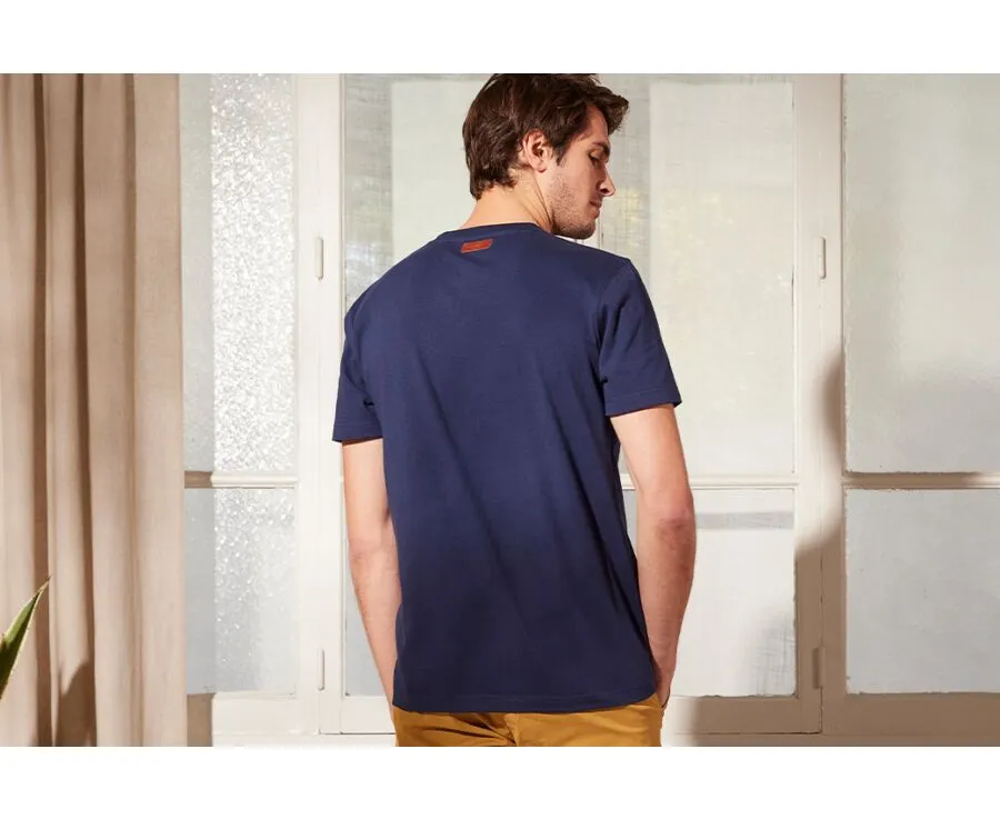 Tee-shirt coton bio uni Navy Edgar Iii