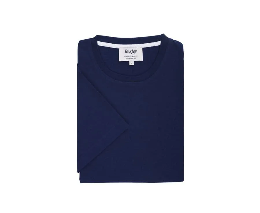 Tee-shirt coton bio uni Navy Edgar Iii