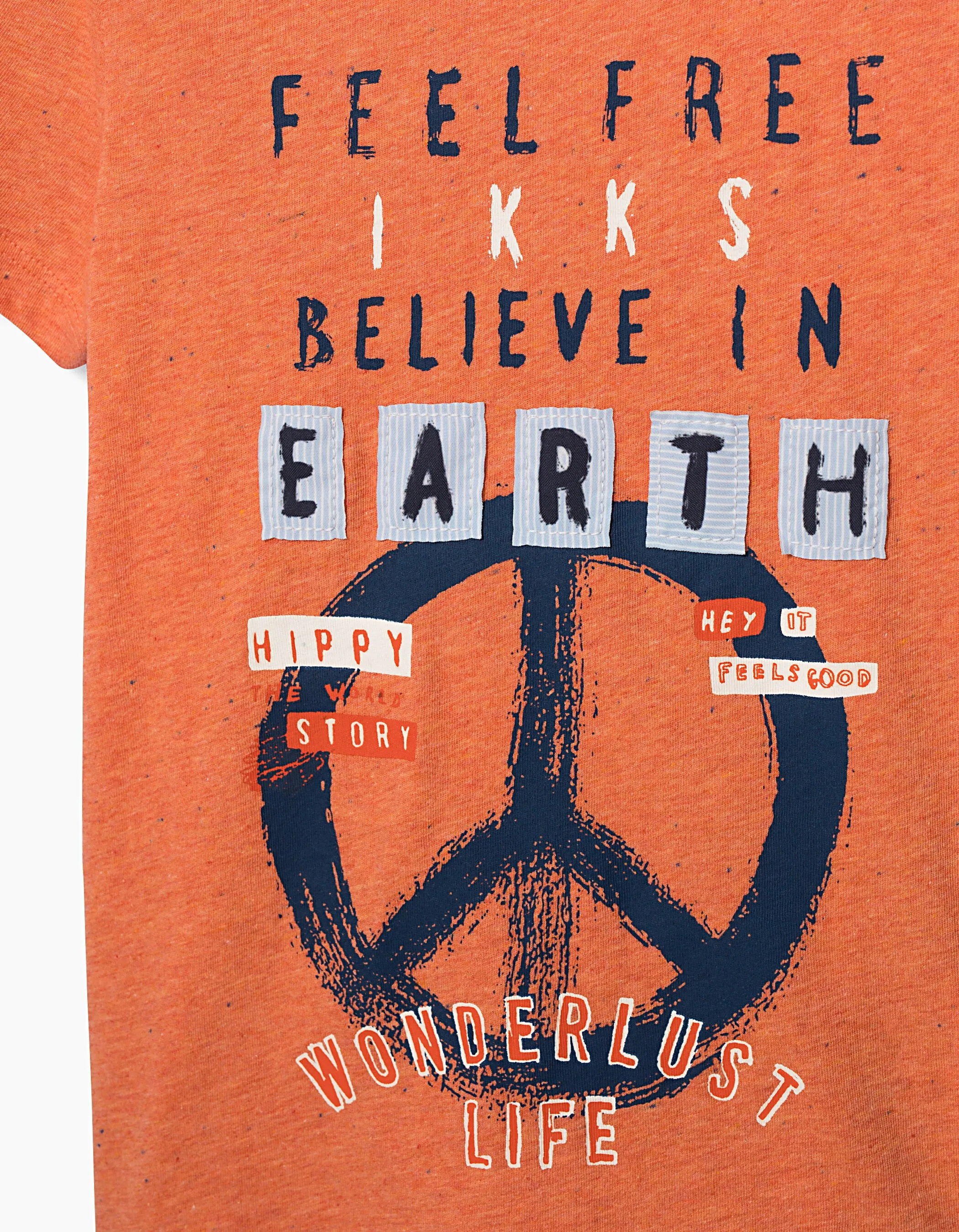 Tee-shirt terracota Peace & Love garçon