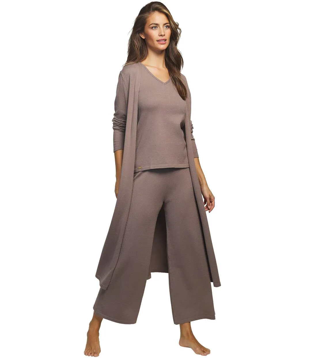 Tenue 3 pièces détente et intérieur pyjama pantalon top veste Tricot Selmark